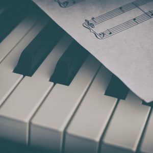 Piano and sheet music paper