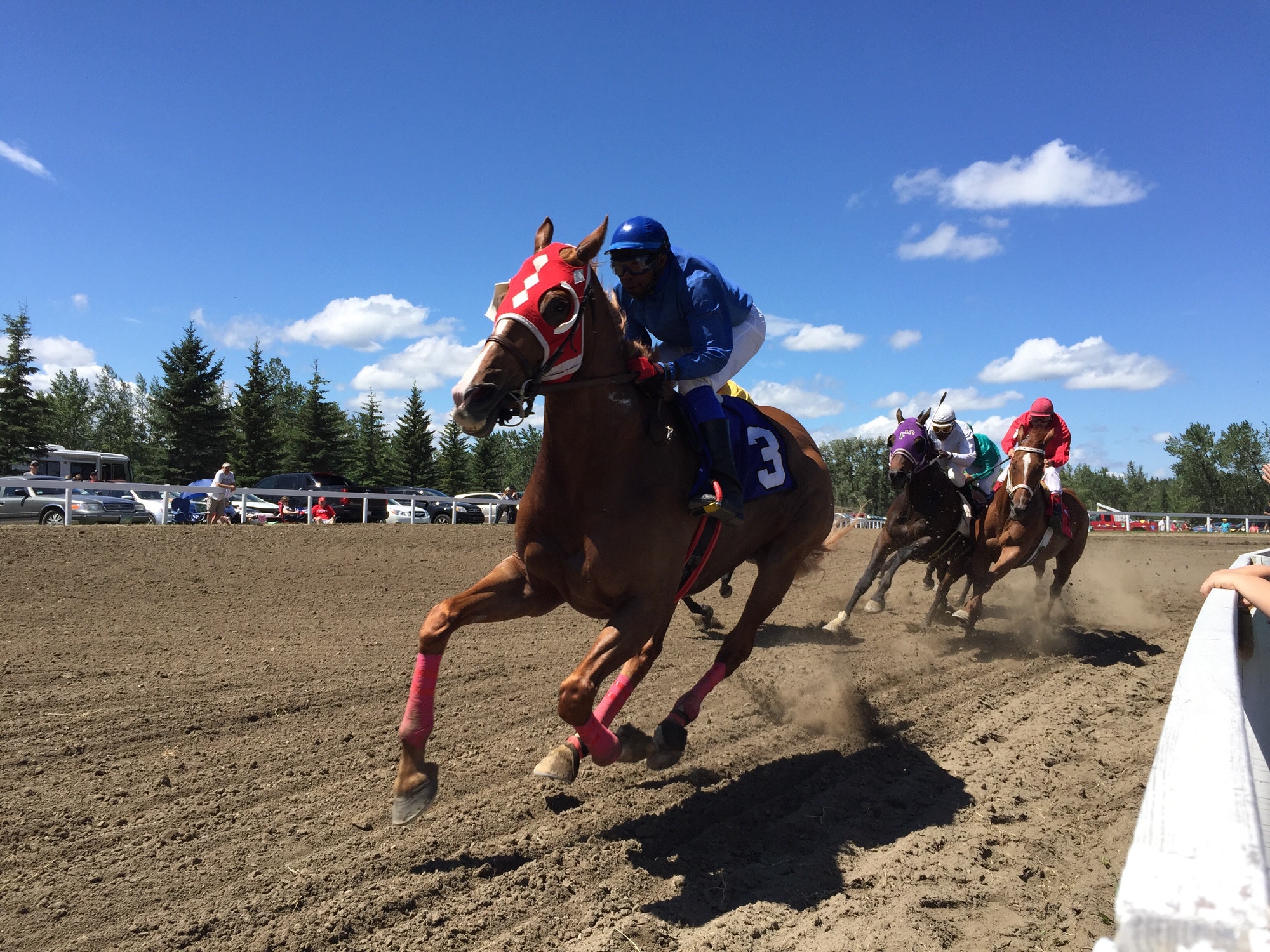 Horse racing in Millarville, Alberta