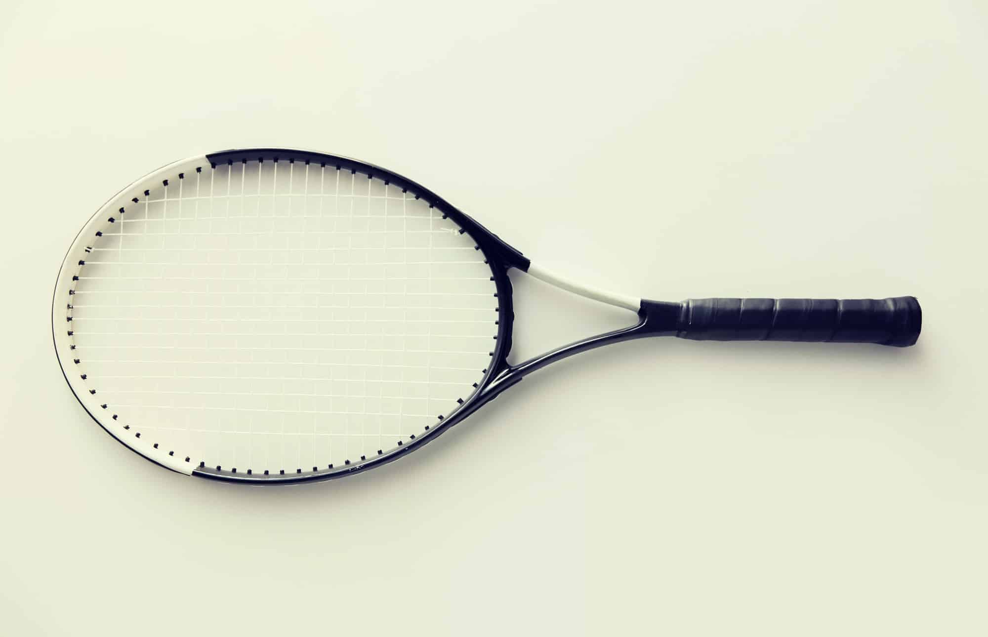close up of tennis racket