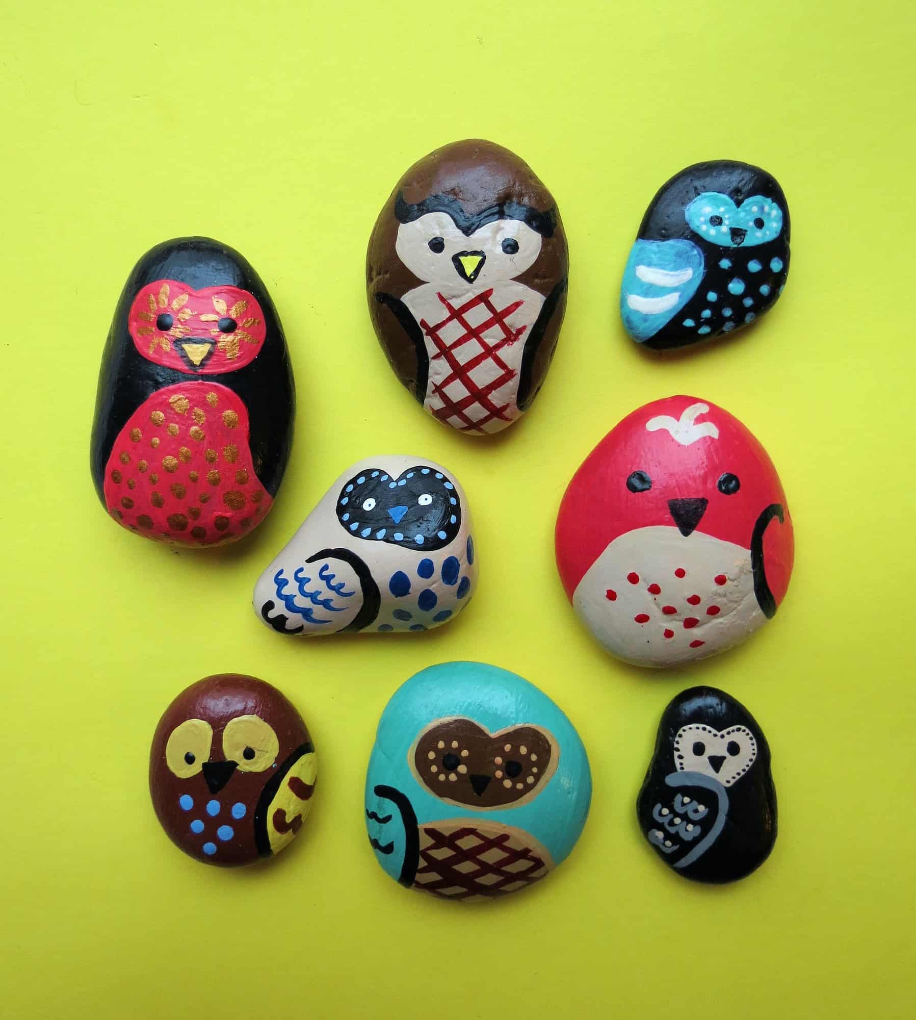 Painted Rock Owls