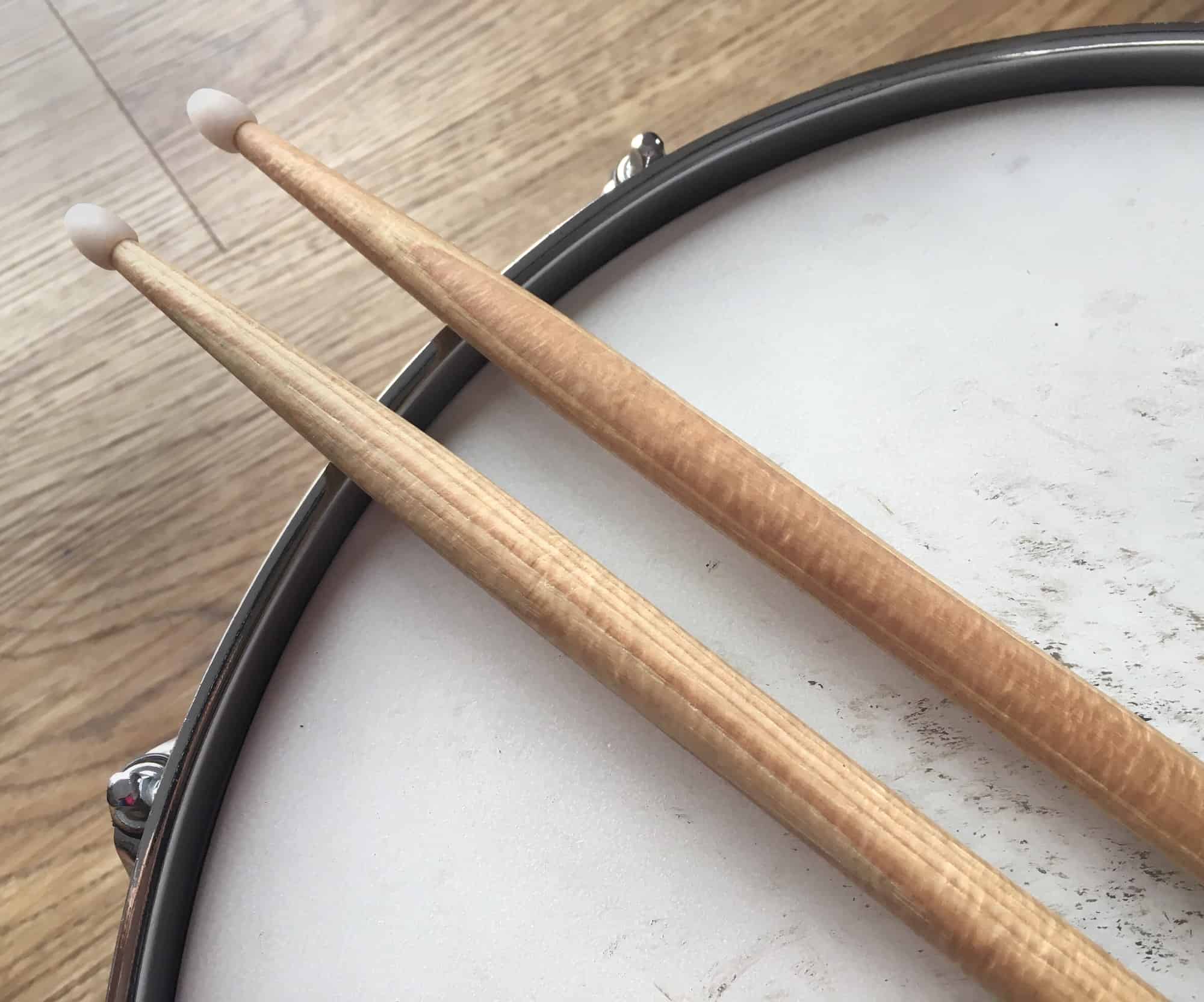 Drumsticks on a snare drum